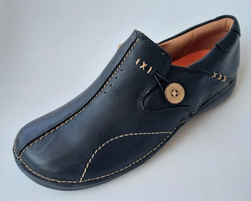 Buty Clarks Unstructured Loop roz.39 skóra naturalna Slip-on Nowe!