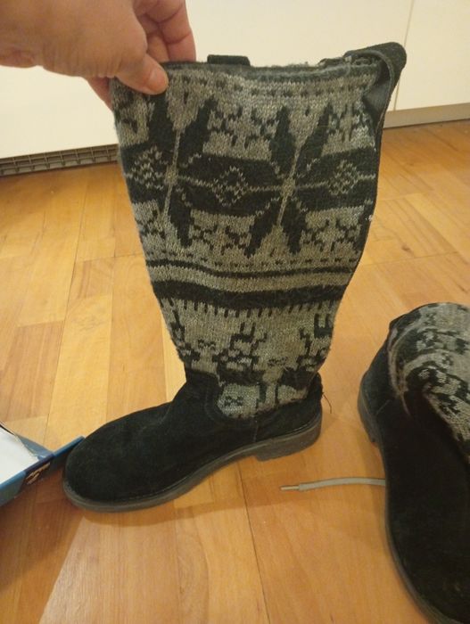Buty zimowe kozaki święta 38/39 zamsz Gore-Tex oficerki