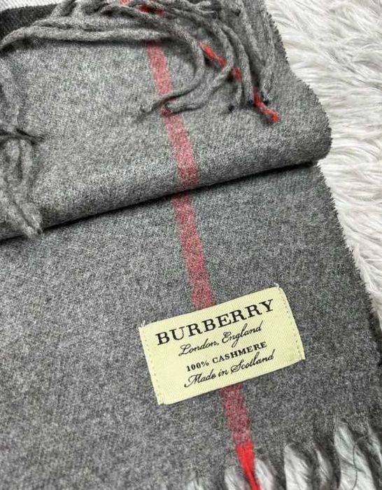 Шарф Burberry Grey Шарф барбери в клітинку сірий QR LOGO