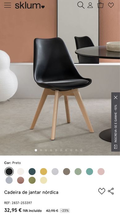 Vendo Mesa de jantar com 6 cadeiras SKLUM
