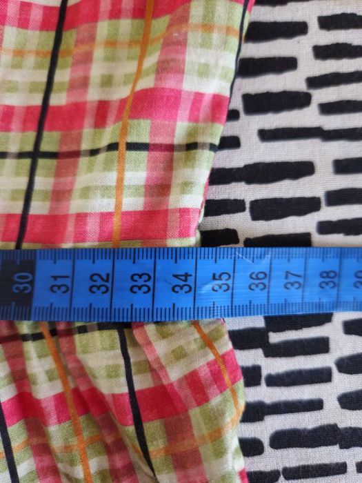 Sukienka mini TOPSHOP kratka neonowy róż bufki karo XS 34