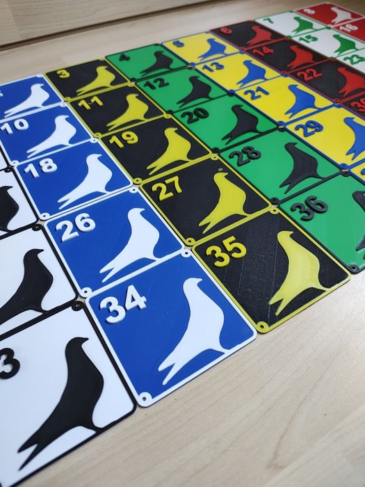 Gołębie Pocztowe Tabliczki Plakietki 3D na cele boksy