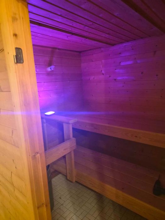 Sauna FIŃSKA sucha duża drewniana z desek na pióra wpusty + PIEC kamienie mocna Finnland 4-5 os solidna moze byc zewnetrzna ogrodowa na taras ogród