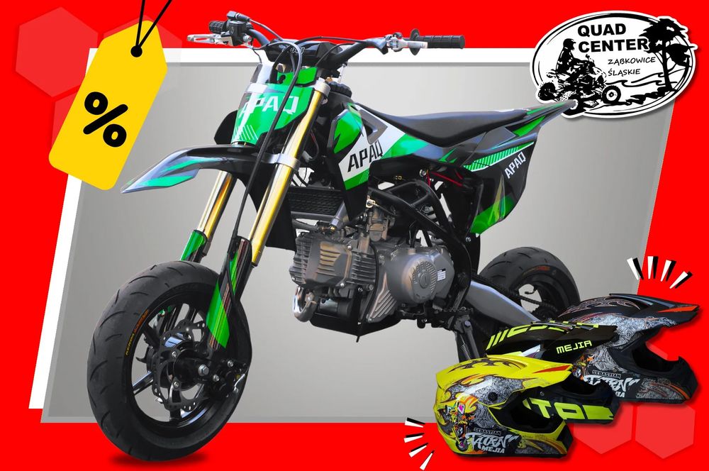 Cross APAQ SUPERMOTO 190cc Manula 4T Pit Bike 12/12 Chłodzony OLEJEM