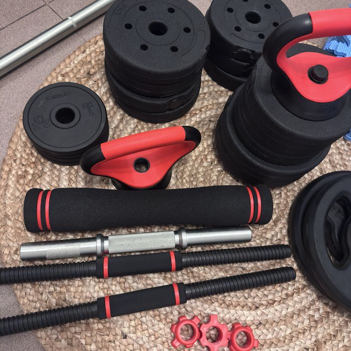 Barras.Pesos.Kettlebell.Tapete. Musculação