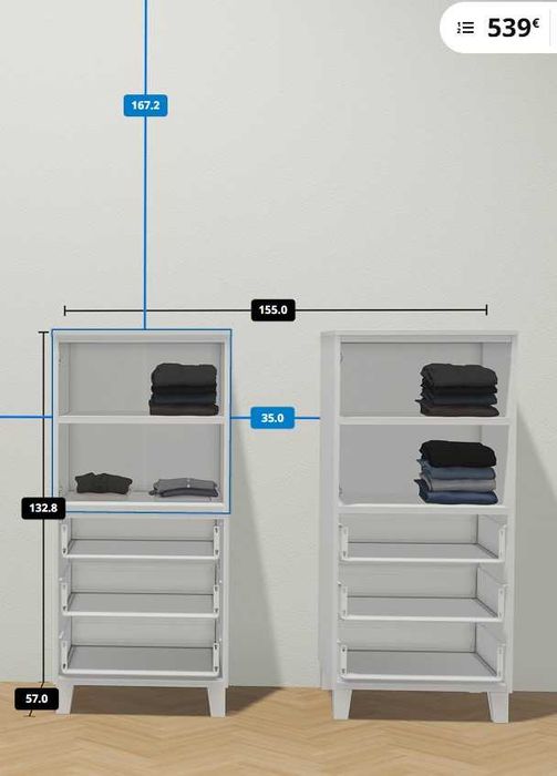 Armário de arrumação seccional IKEA Platsa