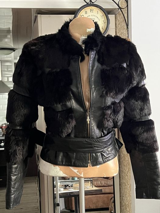 Ramoneska skorzana  z futerkiem