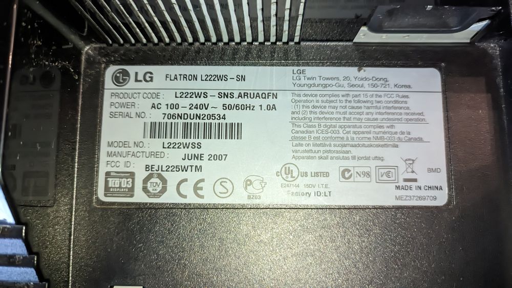 Монітор Samsung SyncMaster B2240, LG FLATRON L222WS