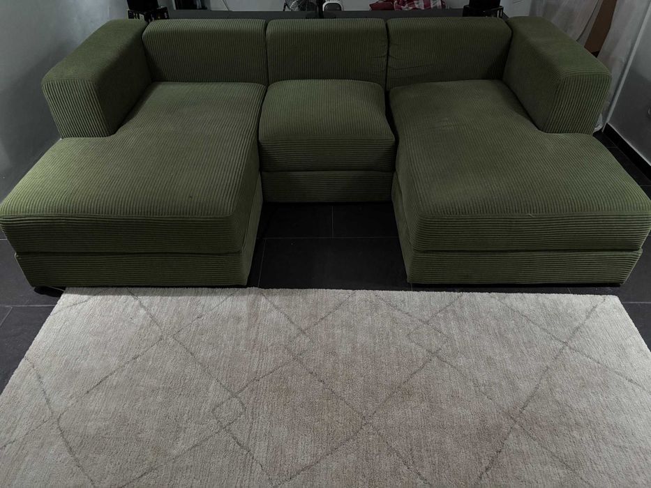Sofá modular IKEA JÄTTEBO verde, 2 chaise longues com arrumação (260 × 160)