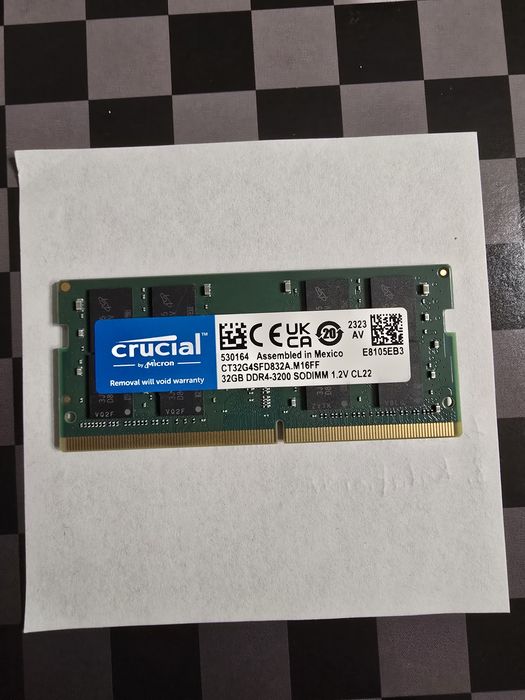 Ram Crucial 32GB 3200 DDR4 Laptop