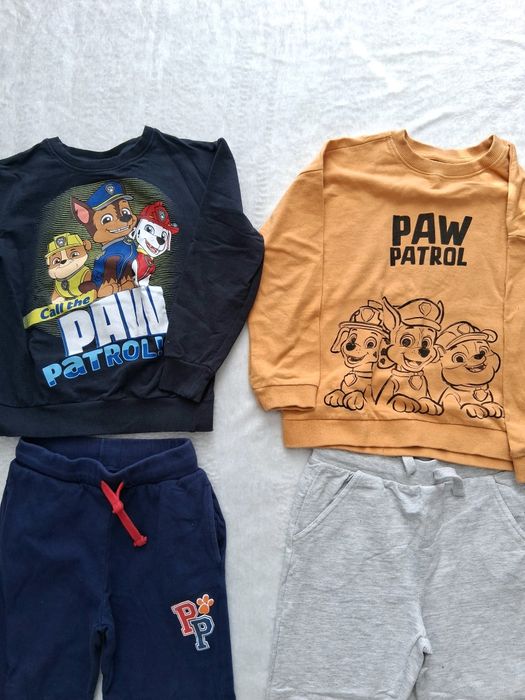 Dwa dresy Psi Patrol 128 spodnie deesowe bluza chłopięca