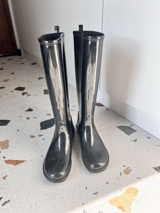 Włoskie wysokie czarne kalosze r.37