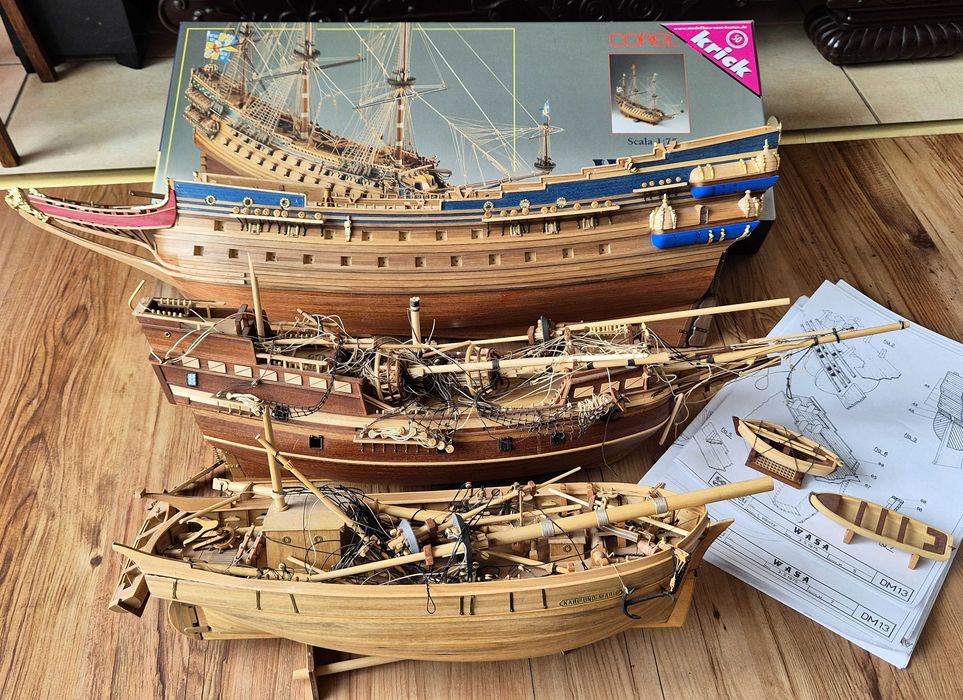 Zestaw modelarski Corel krick okręt Wasa statek łódz szkuner 3szt