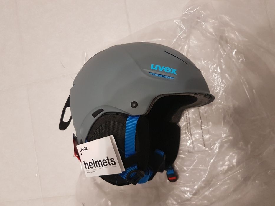 NOWY Kask Narciarski Snowboard Uvex P1us 2.0 Grey Blue Mat rozm.52-55