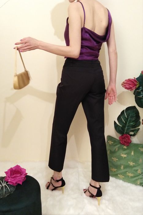 Quiet Luxury Elegant Black pants Czarne eleganckie spodnie na kant