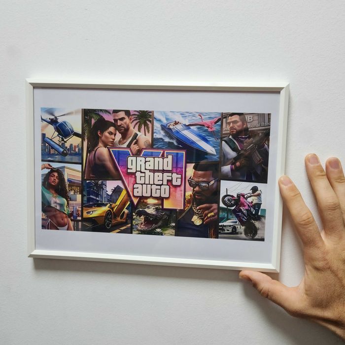 Quadro Retrato GTA 6 Realista 21x30 cm