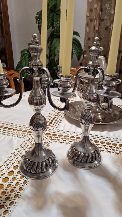 Castiçal em banho de prata