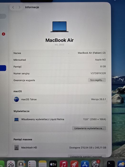Bateria 90% MacBook Air M2 13" | 8GB / 256GB | Gwarancja | Zadbany