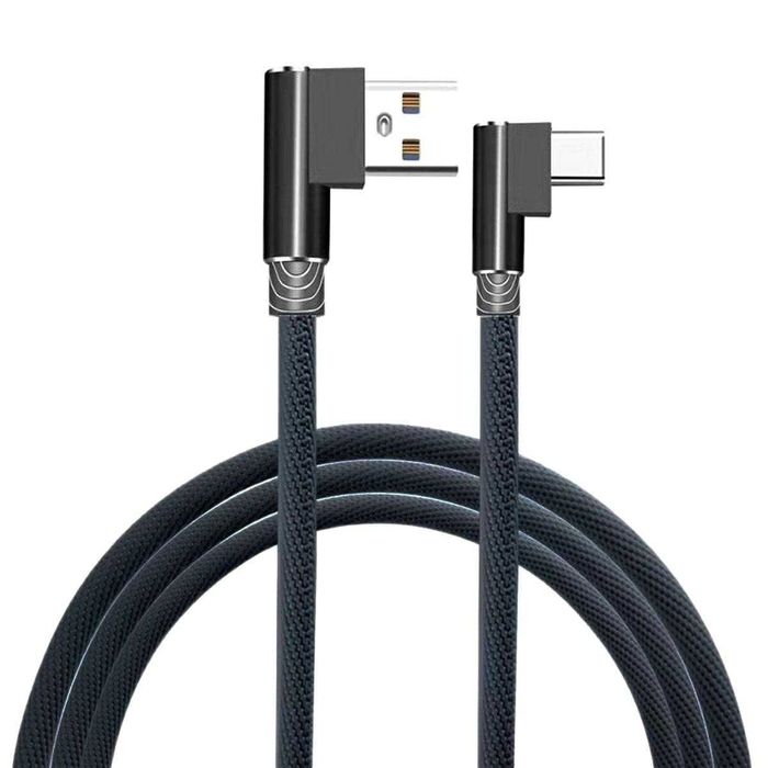 KABEL USB-USB C TYP C USB-C KĄTOWY - nylonowy oplot - likwidacja magazynu