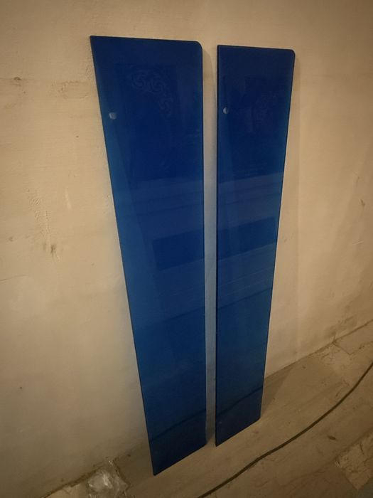 Półki szklane  niebieskie/ chabrowe , hartowane, bezpieczne, klejone,