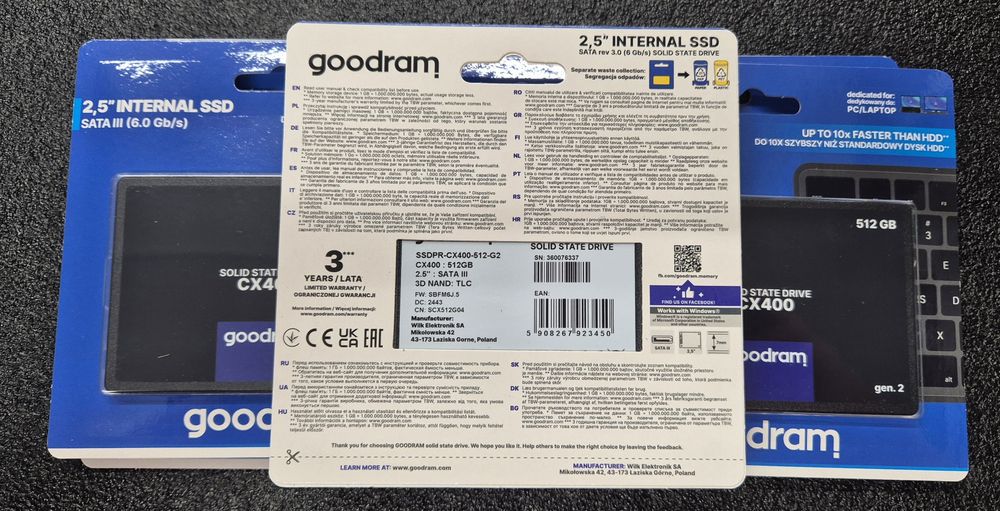 SSD диск Goodram CX400 Gen.2 512GB (НОВИЙ)