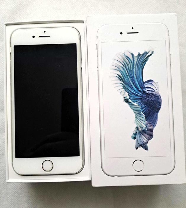 Smartfon APPLE iPhone 6s ; 32 MB ; srebrny - komplet ; stan IDEALNY !
