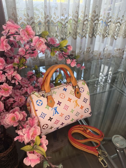 Жіноча сумка Louis Vuitton Monogram Multicolour Speedy (біла)