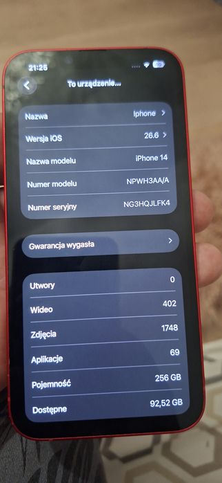 Iphone 14 256GB RED