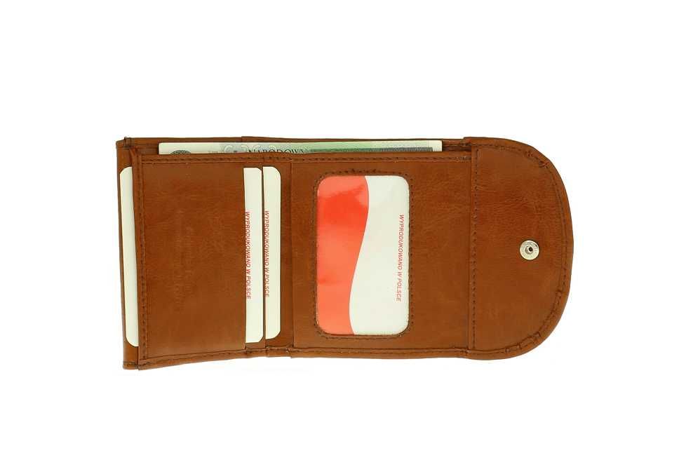 Portfel damski skórzany portmonetka damska pojemna czerwona skóra 100%