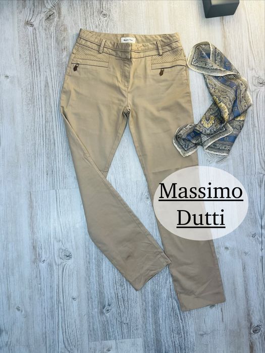 Proste klasyczne spodnie Massimo Dutti kawa z mlekiem caffe latte