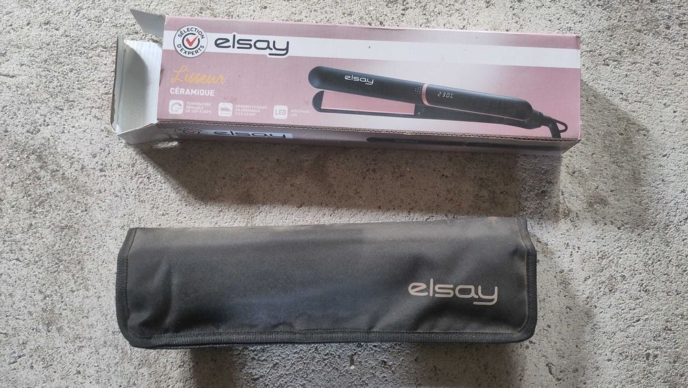 Alisador de cabelo Elsay – Regulável - c/ saco transporte - NOVO