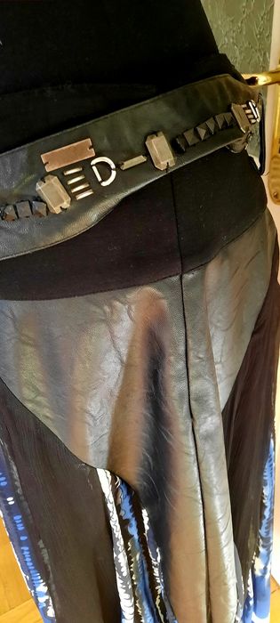 Спідниця шефон,шкіра