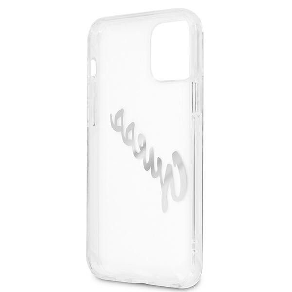 Etui Guess do iPhone 12/12 Pro Hardcase Vintage Script Silver Clear