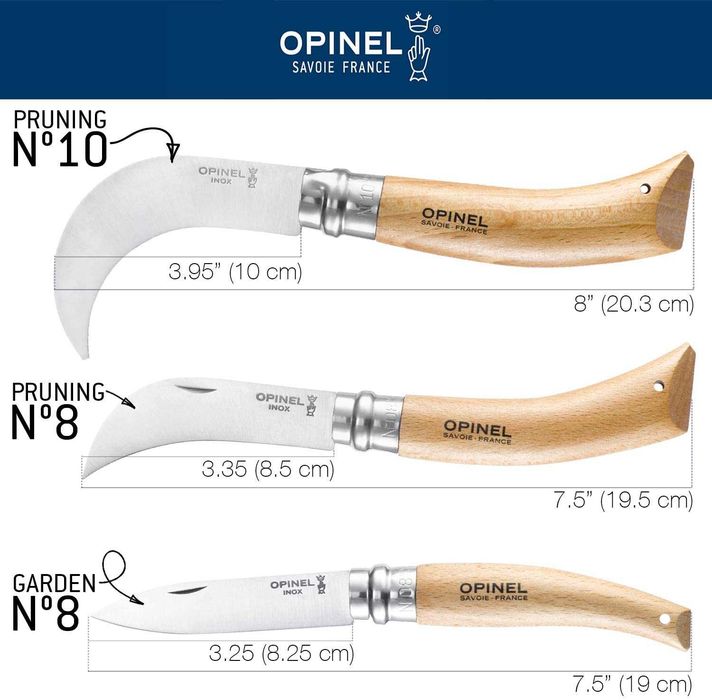 Opinel Серп 8 113140 10  секатор кривий складний кіготь опінель садовий прищепний грибний