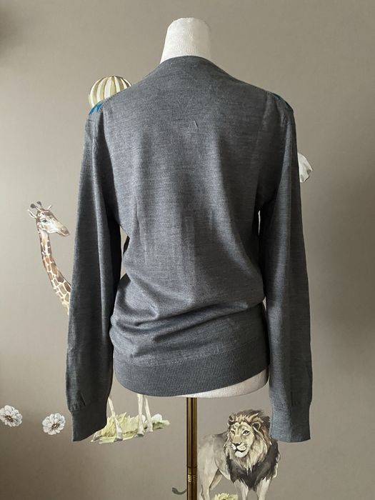 Męski wełniany sweter z merino w romby casual unisex