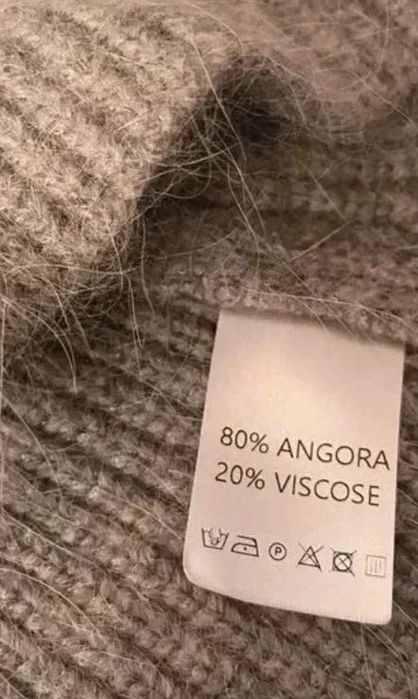 Szara wełniana balaklawa angora