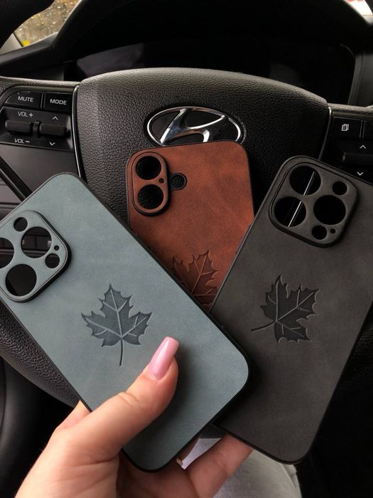 Чохли з алькантари для iPhone 15 та 16 (всі моделі, крім Plus)