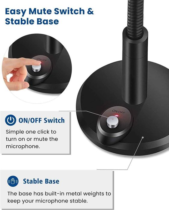 Mikrofon PC USB pojemnościowy przycisk wyciszenia gier stream EGM-01