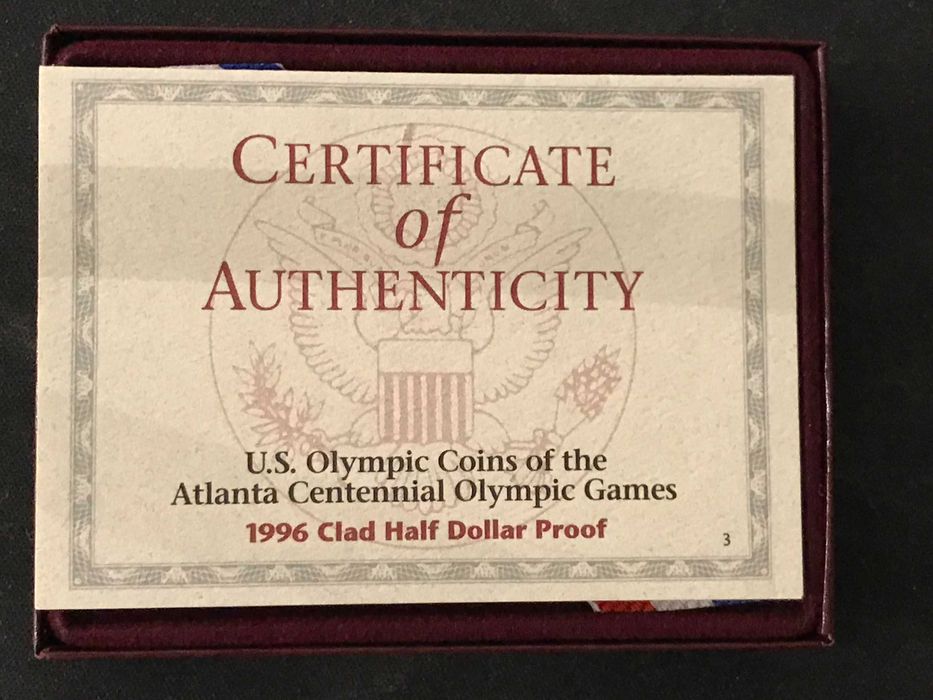 USA - 0,5 Dolar Cobre - XXVI JO, Atlanta 1996 -Natação- Proof c/Estojo