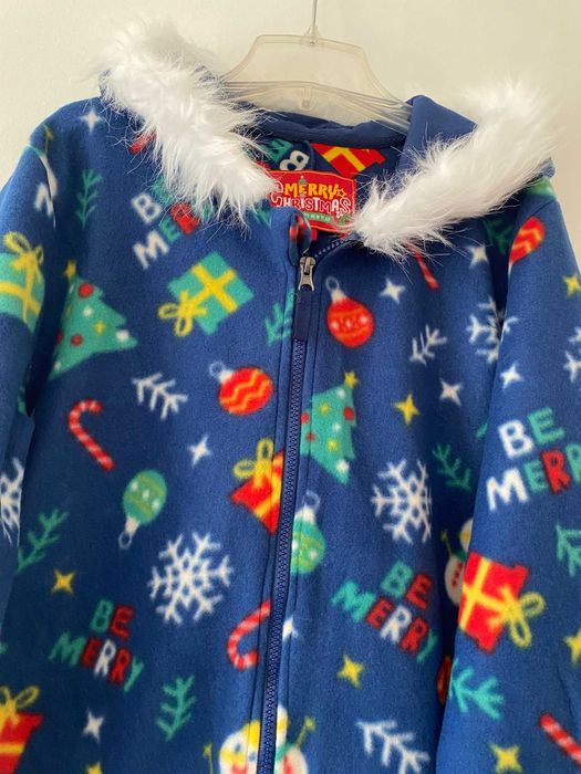 Теплий флісовий сліп, чоловічок Новий рік 46 р ( М)