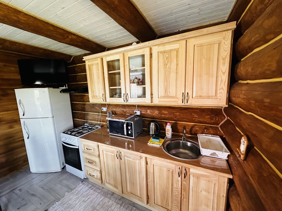 Деревяний будиночок біля термальних вод Косино