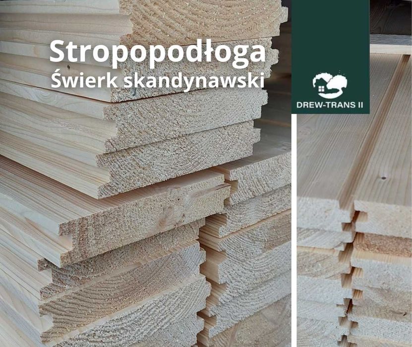 Deski podłogowo-sufitowe 28x146 pióro-wpust świerk skandynawski