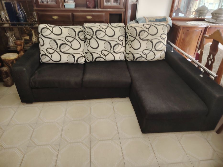 Chez long tecido preto