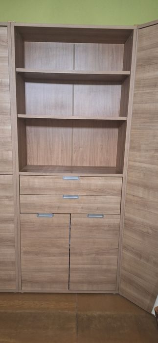 Segment pokojowy (szafa narożna + regały)