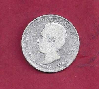 MONARQUIA D. LUIS I   500  REIS 1864 ESCASSA    PRATA