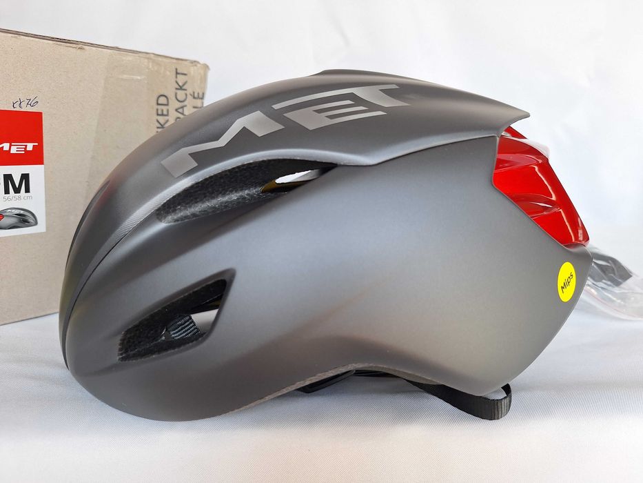 Kask rowerowy szosowy Met Manta Mips Dark Slate Red Matt M 56-58cm