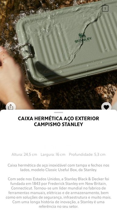 Caixa Hermética Aço Exterior Campismo STANLEY Zara Home NOVO