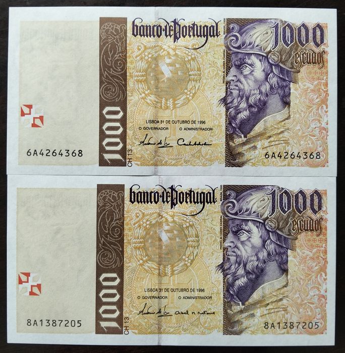 Lote 9 Notas 1000$ Pedro Álvares Cabral Estado Novas UNCs
