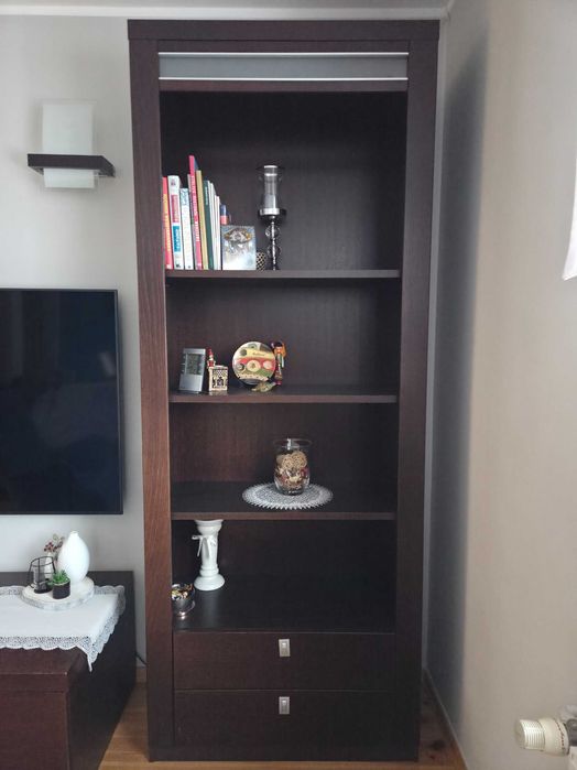 Zestaw mebli Dąb Wenge Regał + Witryna + Półka TV