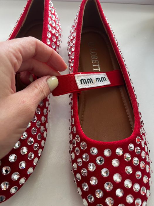 Балетки із стразами в стилі MiuMiu!